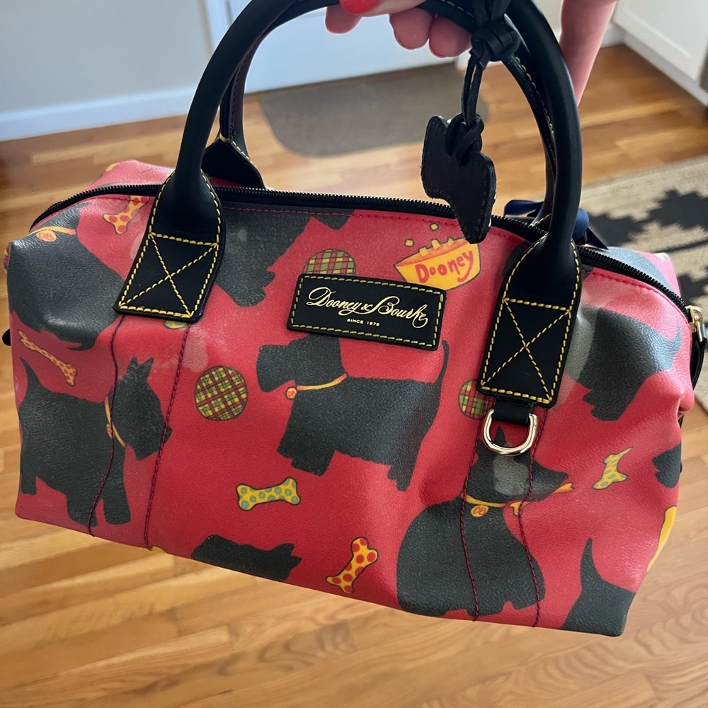 Dooney & Bourke Red and Black Scottie Dog Shoulder Bag